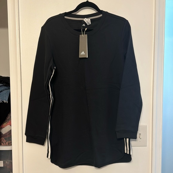 Adidas Long Length Crewneck Fleece Top - Picture 2 of 6